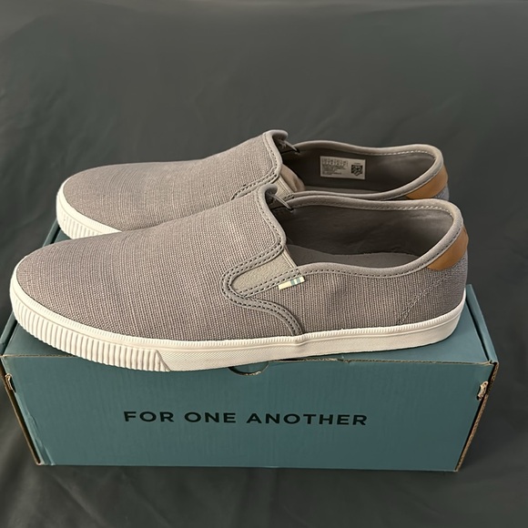 TOMS Canvass Laceless Baja Drizzle Grey Mens 9 - Picture 5 of 6